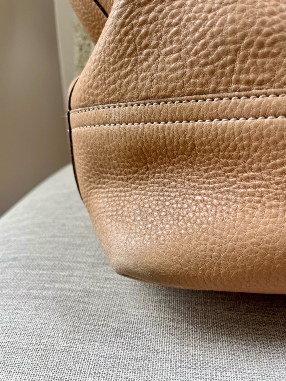 Coach Pebbled Leather Shoulder Bag Tan Brown Slouchy Classic Everyday - Picture 8 of 12